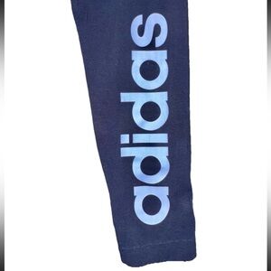 ADIDAS Leggings Navy Blue Cotton Logo Full Length Size Small